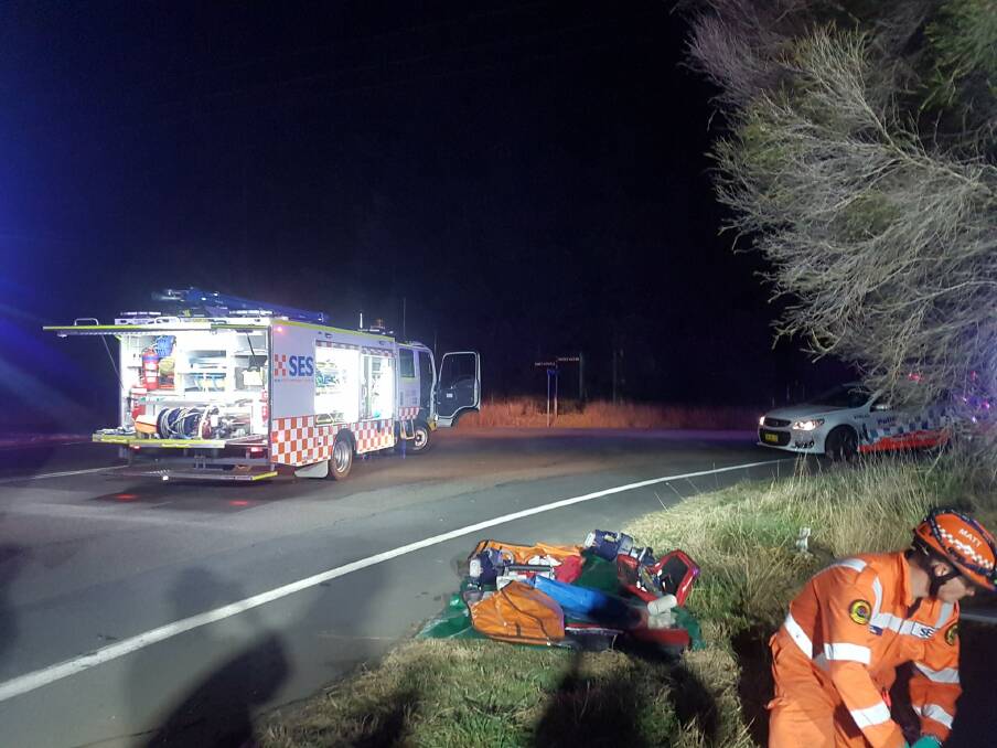 SES crews attended the crash on Friday night. Photo: SES Wingecarribee Facebook page