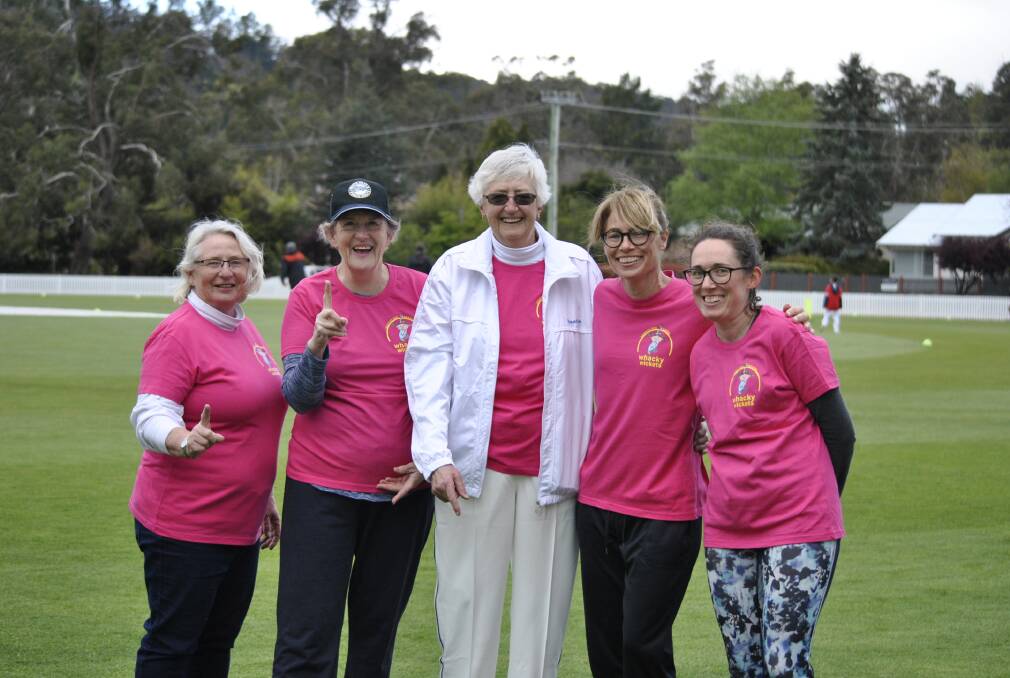 A LOVE FOR CRICKET: Cricketing legend Tina Macpherson and the Whacky Wickets team at the first night of the program at the iconic Bradman Oval. Photo: Matthew Welch.
