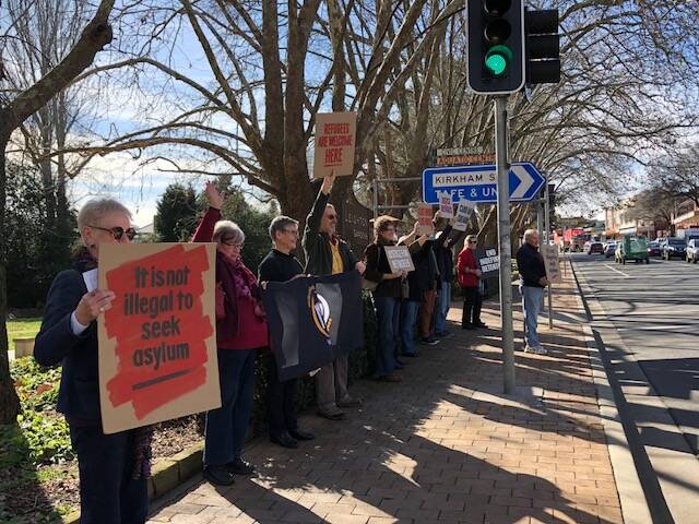 Protesters in Moss Vale.