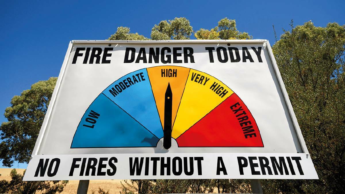 The fire danger rating is very high, which means residents should review their bush fire survival plans with their families.