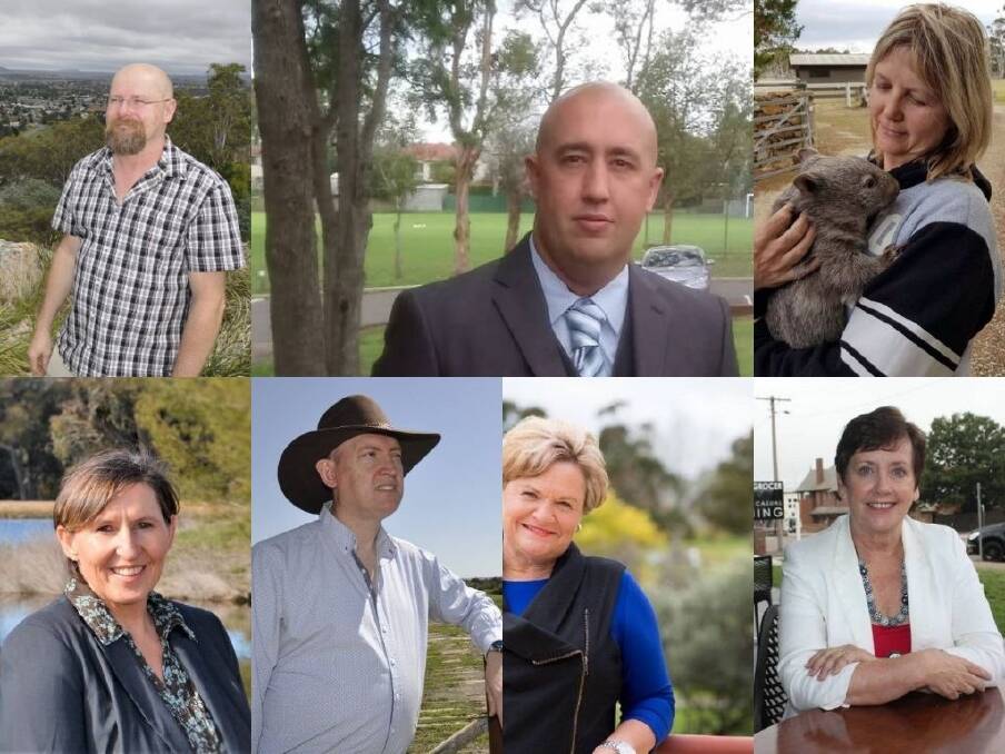 Top (left to right): One Nation candidate Richard Orchard, Liberal Democrat candidate Dean McRae and Animal Justice Party candidate Tracey Keenan. Bottom (left to right): Greens candidate Dr Saan Ecker, Shooters, Fishers and Farmers candidate Andy Wood, Liberal candidate Wendy Tuckerman and Labor candidate Dr Ursula Stephens.
