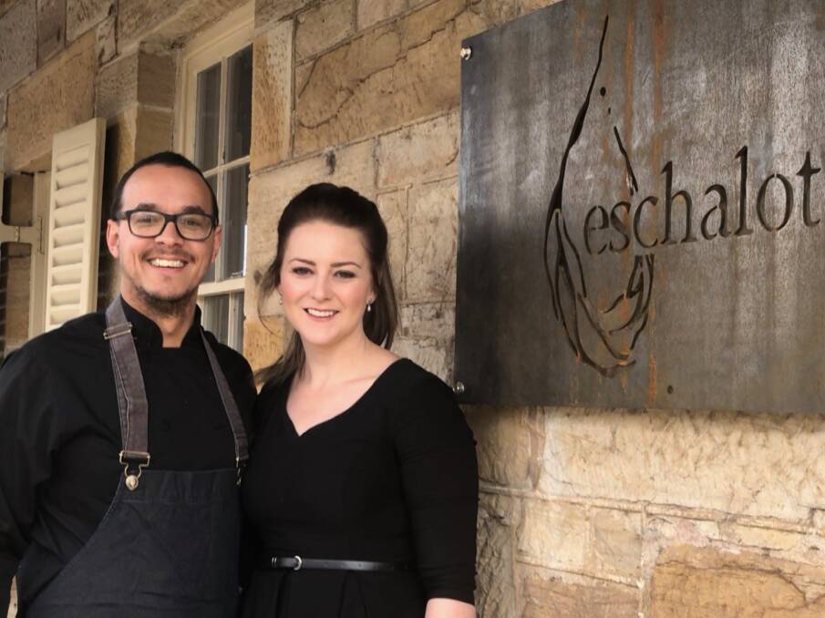 A NEW CHALLENGE: New Eschalot owners Cass Wallace and Matt Roberts outside of Eschalot in Berrima. Photo: Supplied