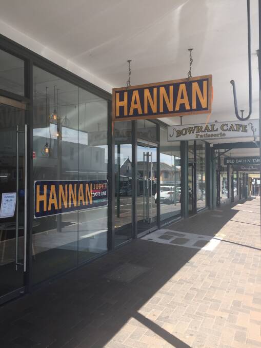Independent candidate for Wollondilly Judith Hannan has opened an office on Bong Bong Street in Bowral next to the Bowral Cafe and Patisserie.