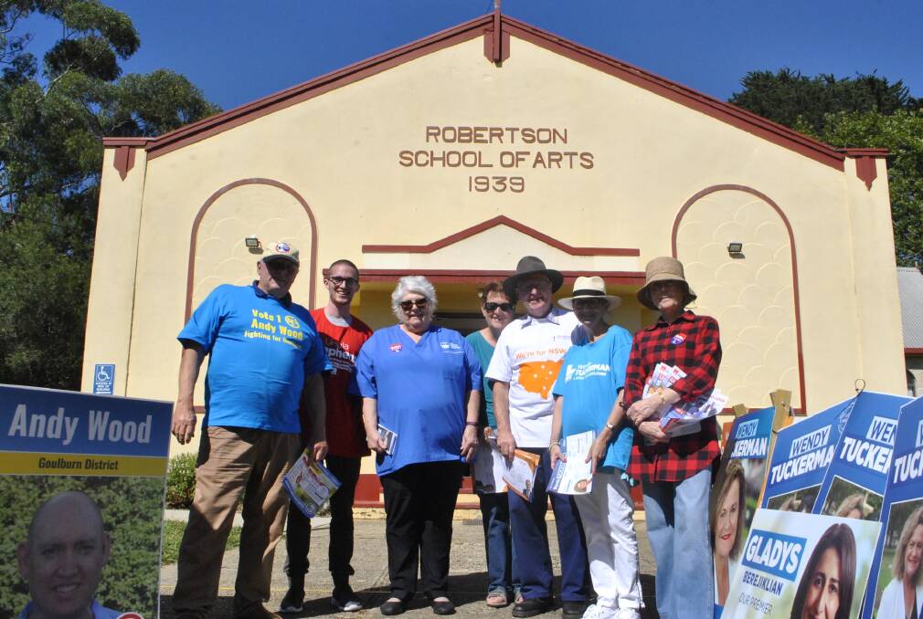 ELECTION DAY: Goulburn state election volunteers at Robertson's School of Arts on Saturday. Photo: Matt Welch