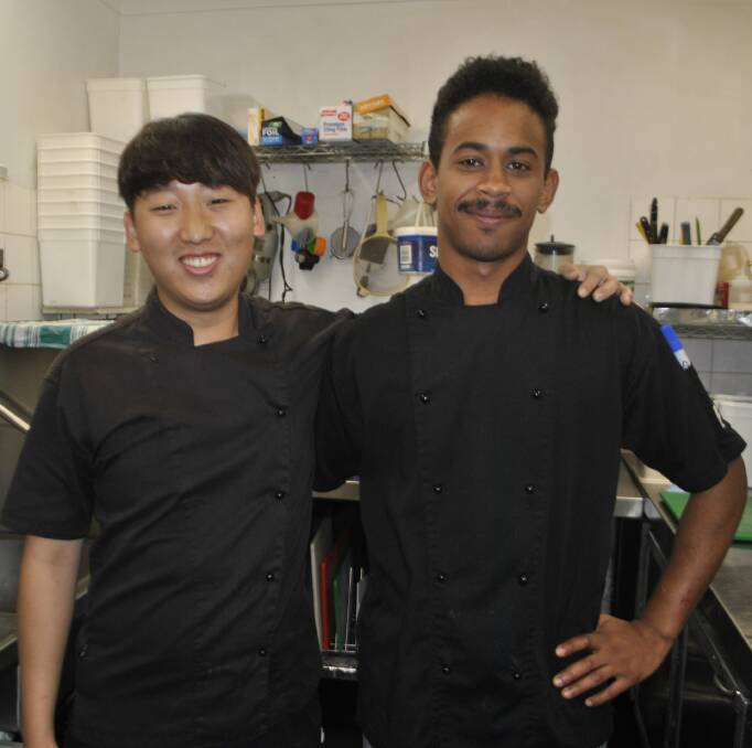 FACES BEHIND THE FOOD: Janeks head chef Dave Hwang with sous chef TJ Scott. Photo: Emily Bennett