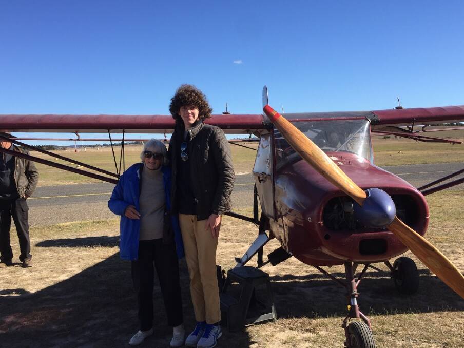 NEW HEIGHTS: Young pilot Thomas Gillis has completed his first endorsement flight with 88-year-old Patsy Day in tow this month. 