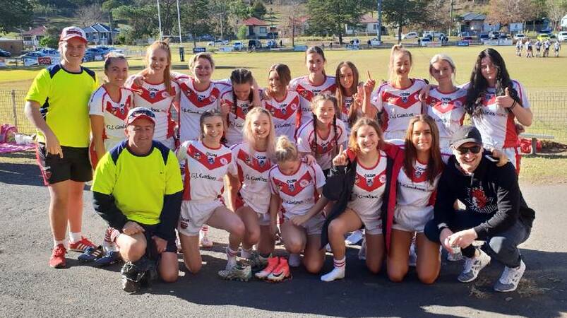 HARD WORK PAYS OFF: The Moss Vale Dragons ladies league tag team has secured its first win for the season, with a 12-8 win over the Picton Magpies. Photo: Supplied