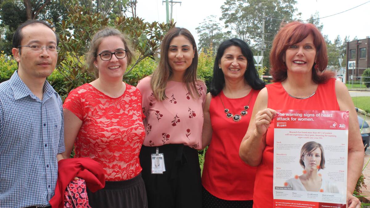 South Western Sydney Local Health District Health Promotion staff support Wear Red Day. Photo: Supplied