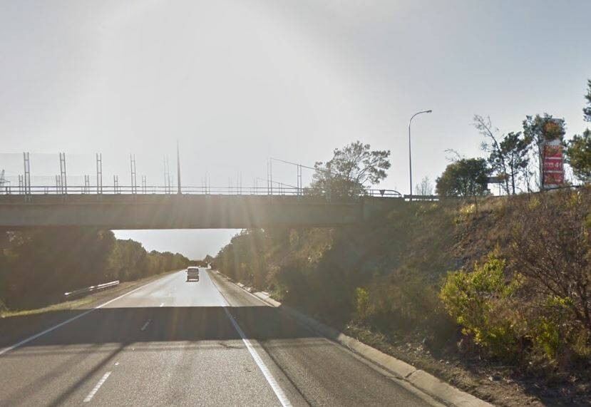 HIGHWAY ROLL-OVER: A single-vehicle crash has left a 21-year-old man hospitalised with minor head injuries. Photo: Google Maps