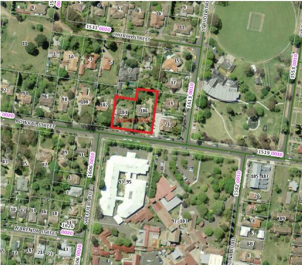 The proposed site was located on the northern side of Bowral Street, to the west of St Jude Street, opposite the private hospital.