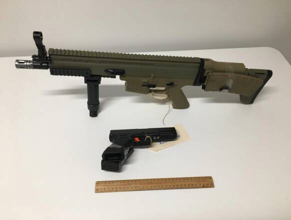 Police issue warning after seizing assault rifle and pistol