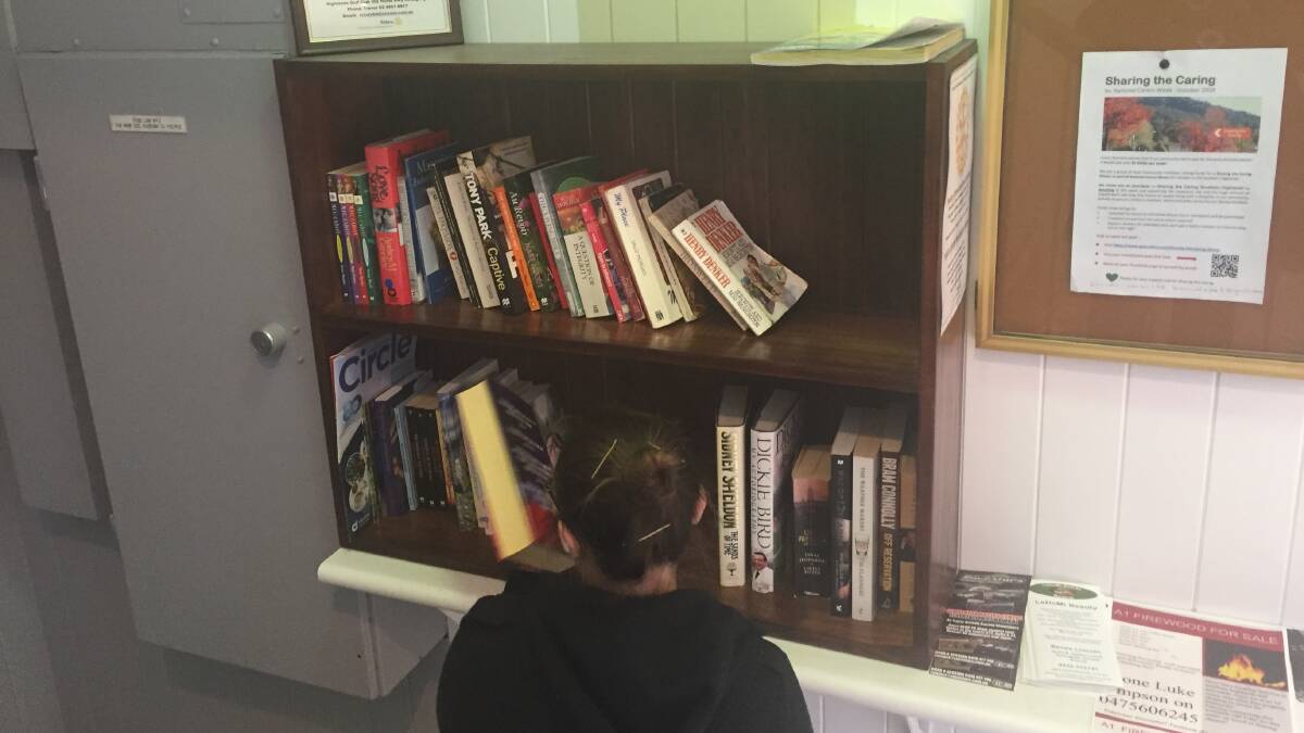 A Rotary Community Book Exchange shelf was set up recently.