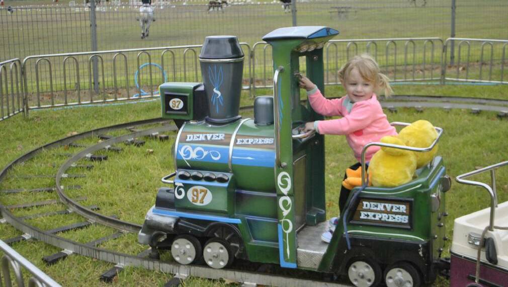 ALL ABOARD: Conductor Milly on the Denver Express at last year's Moss Vale Show. Photo: Matthew Welch