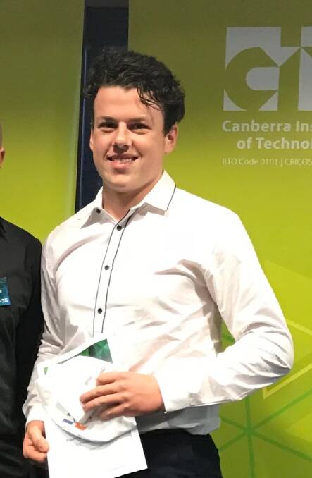 SUCCESS: Gumnut Patisserie’s Josh Nickl received the most outstanding student award for 2018 at CIT. Photo: Supplied