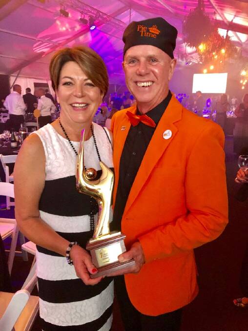 A CAMPAIGN PIE-LIGHT: Debbie Rosa and Destination Southern Highlands tourism manager Steve Rosa with the award for Australia's best tourism marketing campaign.