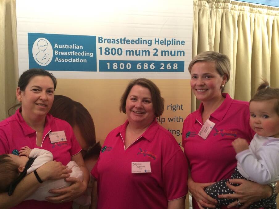 Australian Breastfeeding Association Southern Highlands Group members Kim Hol, Katherine Seers and Belinda Galbraith. Photo: supplied