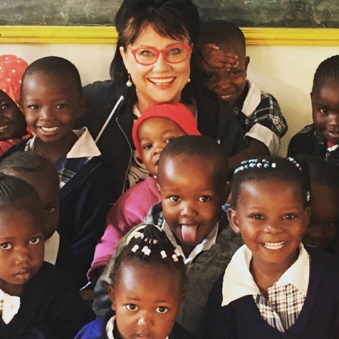Susan Saleeba with some of the children at Nakuru Hope. Photo: supplied