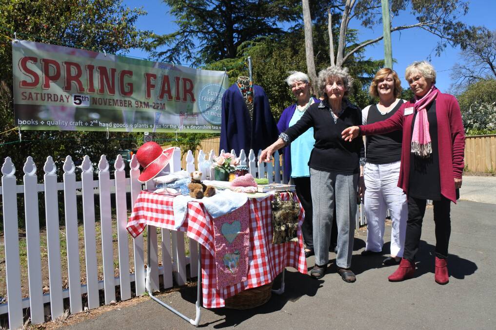 St Jude's Church members Rose Allen, Florence Warren, Janet Bidewell and Maggie Stewart invite you to the St Jude's spring fair. Photo: Claire Fenwicke