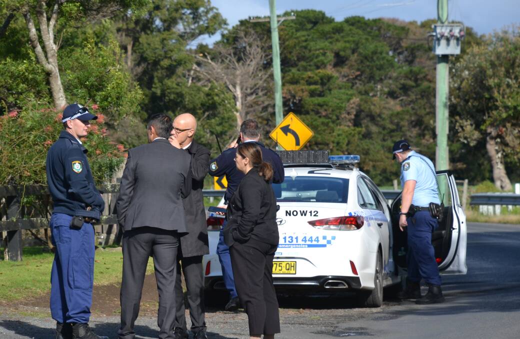 Police at Friday's crime scene at Numbaa, east of Nowra.