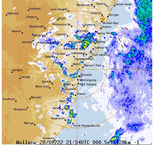 The weather system forming off the NSW coast.