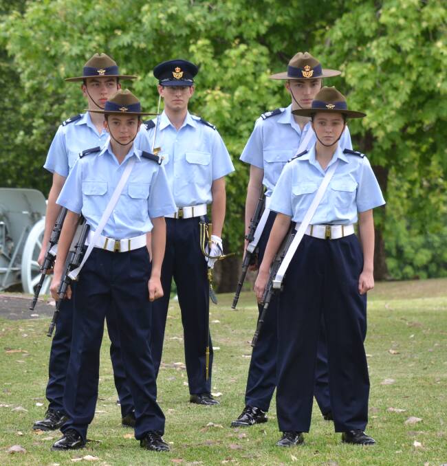 ON DISPLAY: 330 (City of Shoalhaven) Air Force cadets at the Vietnam Veterans service.