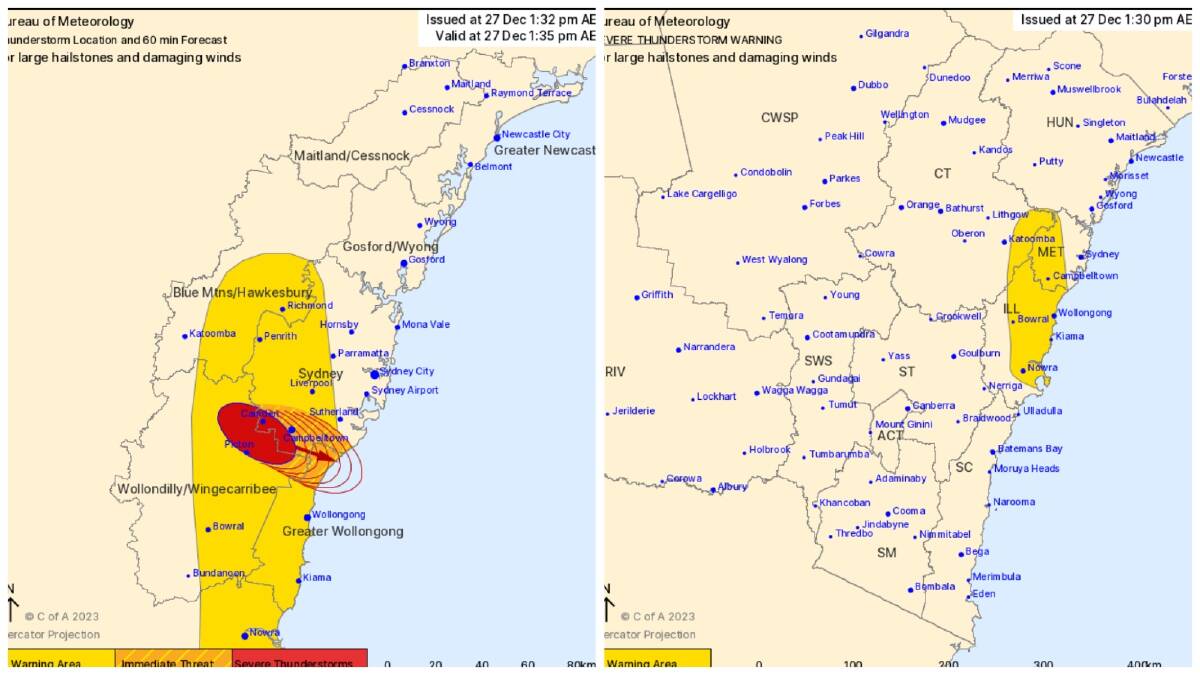 Severe weather alert to affect parts of the Illawarra, Bowral