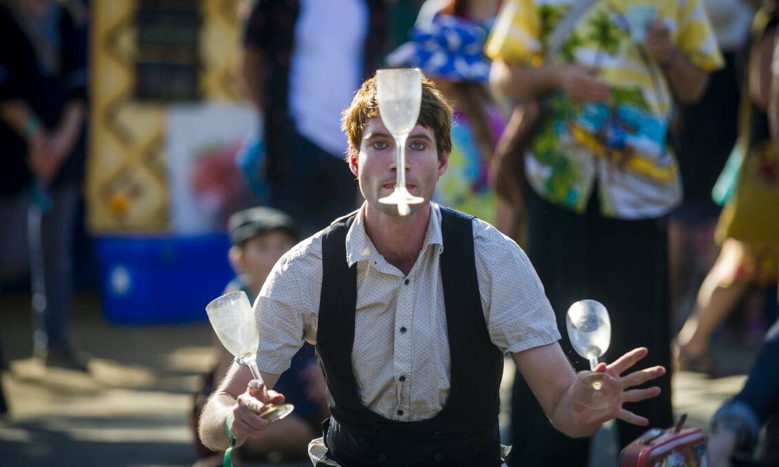2018 National Folk Festival Canberra. Street Performer at the Festival. Picture: Dion Georgopoulos 