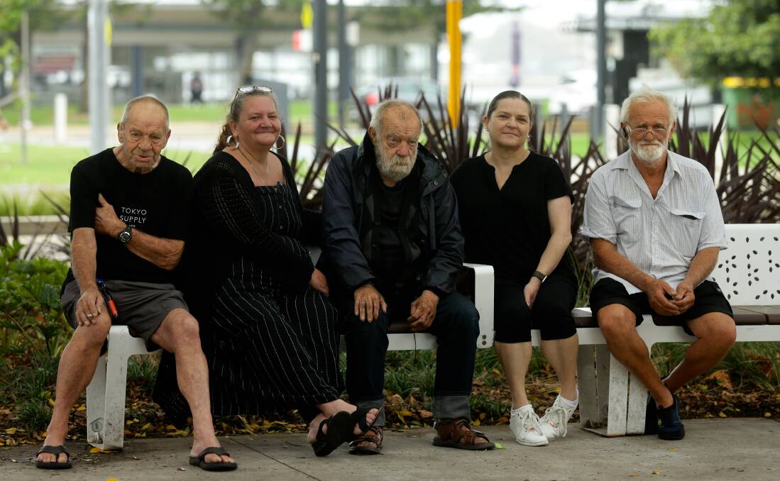 From left: Ken Craig, Kelly Craig, Alwyn Craig, Michelle Baker and Harold Craig in Newcastle this week. Picture by Jonathan Carroll.