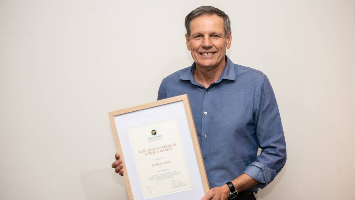 AWARD: Dr Rick Aitken, who helped establish the Dubbo Aboriginal Medical Service, holds a 2019 Rural Medical Service Award from the the NSW Rural Doctors Network. Photo: Contributed.