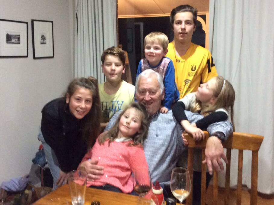 John and his grandchildren, Harriet, Molly, Matthew, Max, Tom and Issy.