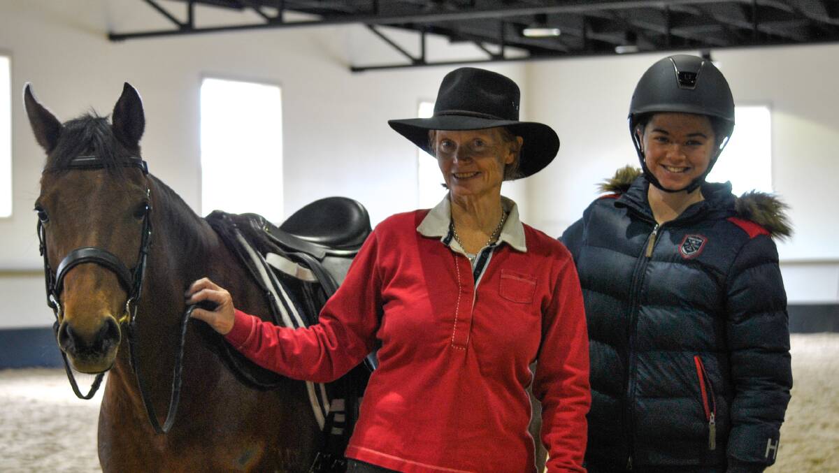 Horsing around: Horse trainer Kate Fenner ran an equine science training session at Sutton Farm. Photo: Olivia Ralph