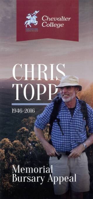 Chris Topp was an educator at Chevalier College for more than 40 years before succumbing to cancer in 2016.