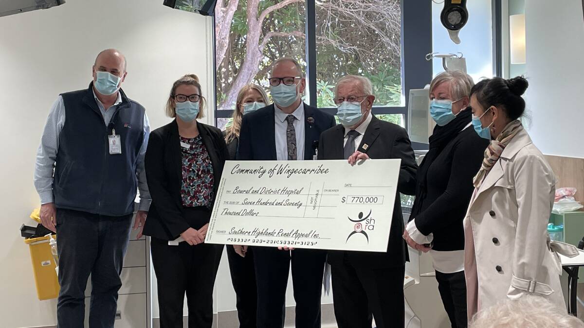 Huge donation: The Southern Highlands Renal Appeal handed a cheque for $770,000 for the renal unit. Picture: Vera Demertzis. 