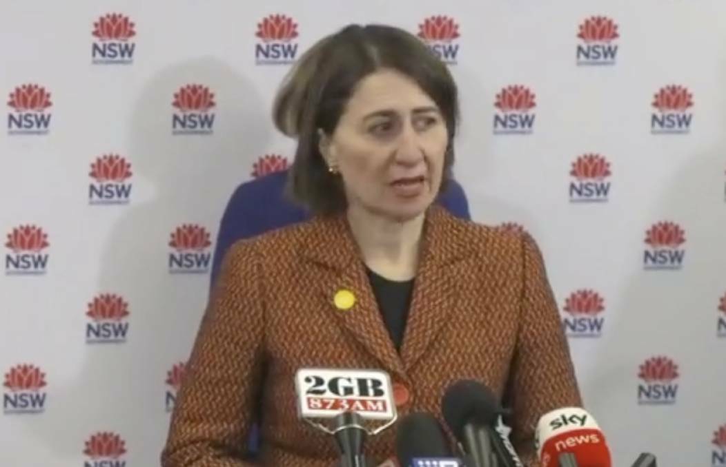 NSW Premier Gladys Berejiklian at today's media conference.