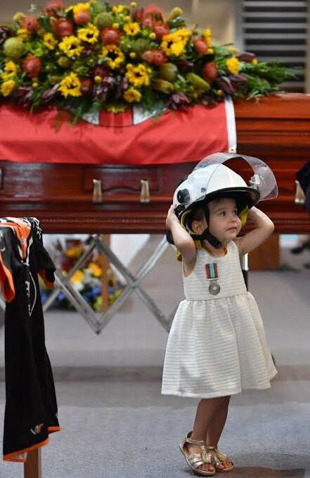 Charlotte O'Dwyer at her father's funeral earlier this year. Picture: Supplied