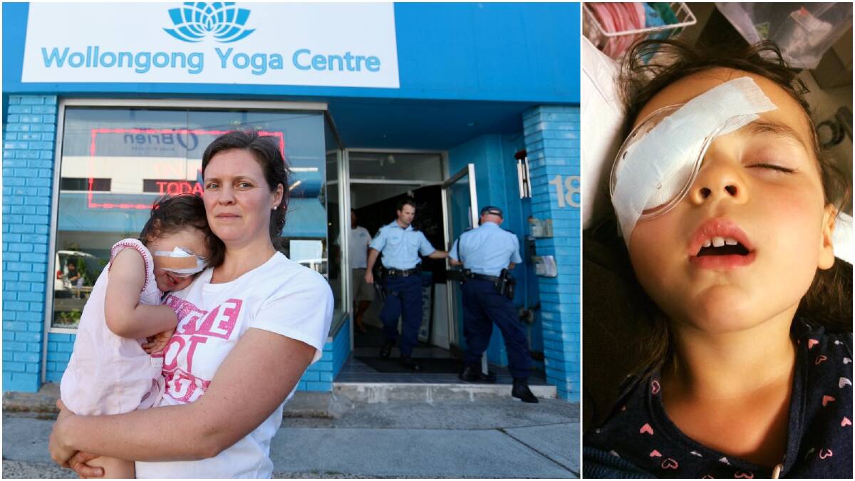 Toddler injured after concrete shatters Wollongong yoga window