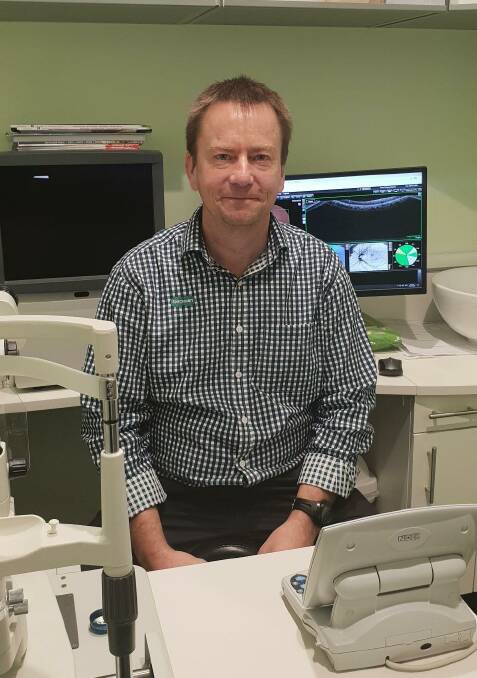 Specsavers Mandurah optometrist John Bockhoop said digital eye strain is expected to become more prominent with more people on screens for longer during COVID-19 restrictions. Photo: Supplied.