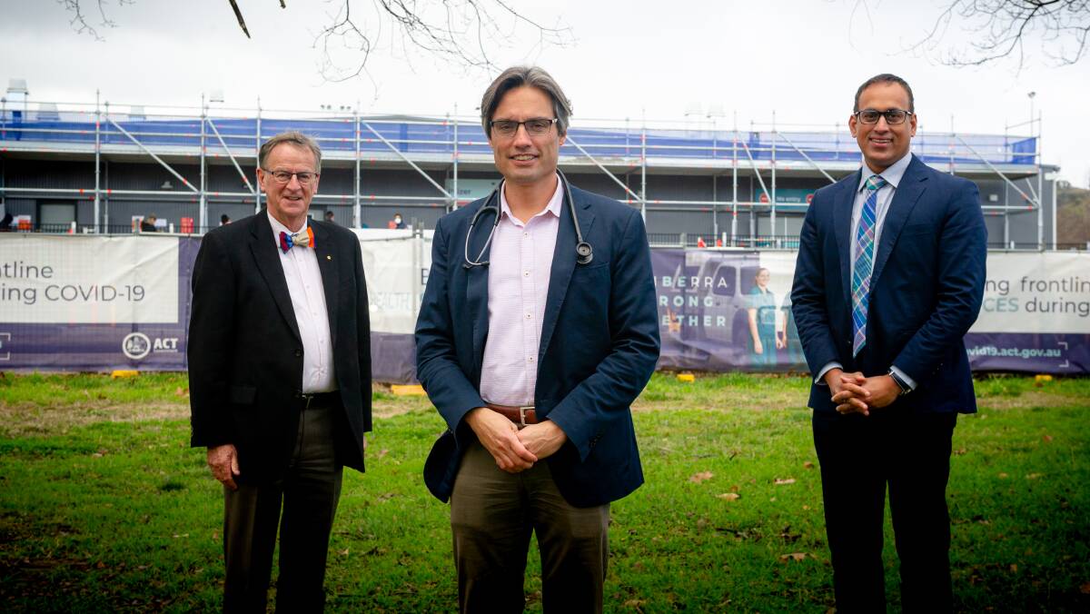 Leading infectious disease experts Professor Peter Collignon, Dr Nick Coatsworth and Dr Sanjaya Senanayake are all based at the Canberra Hospital. Picture: Elesa Kurtz