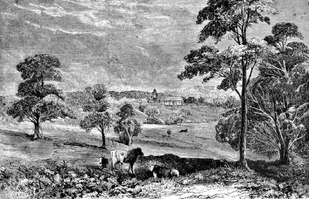 RURAL BLISS: Throsby Park at Bong Bong as depicted in a sketch from the 1860s. Image: BDH&FHS.