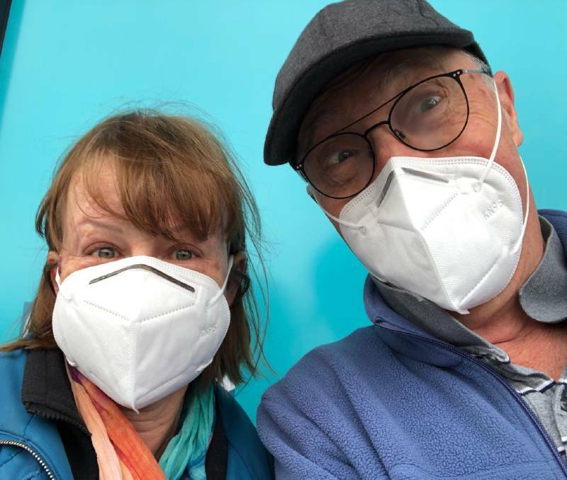 Nigel Wyse and his wife wore their masks at Harvey Norman, Moss Vale. "Us mask wearers are still in a minority and we are protecting others more than ourselves. If everyone wore one we would have a fair chance of eliminating the virus," he said.