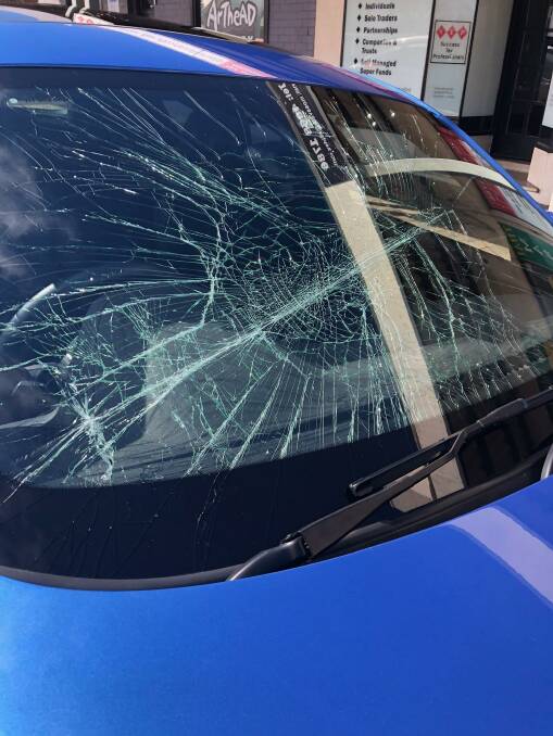 The ruined windscreen. Photo: supplied