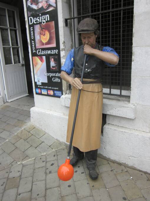 A life-like wax dummy outside Gibraltar's glass blowing factory. Photo: Malcolm Andrews