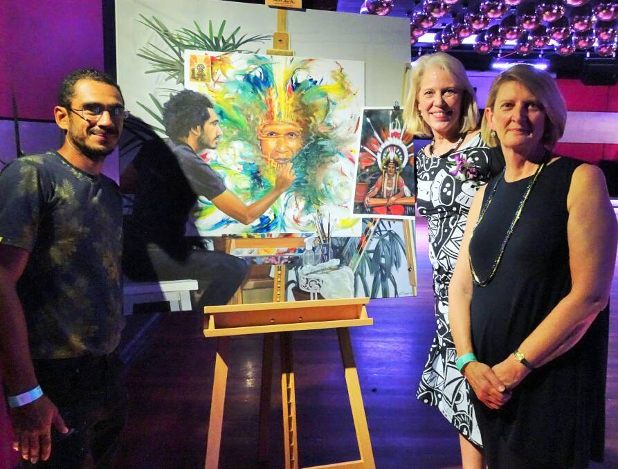 Jeffry Feeger, Michele Westmorland and Lynne Ainsworth at the film launch in Port Moresby, 2017.