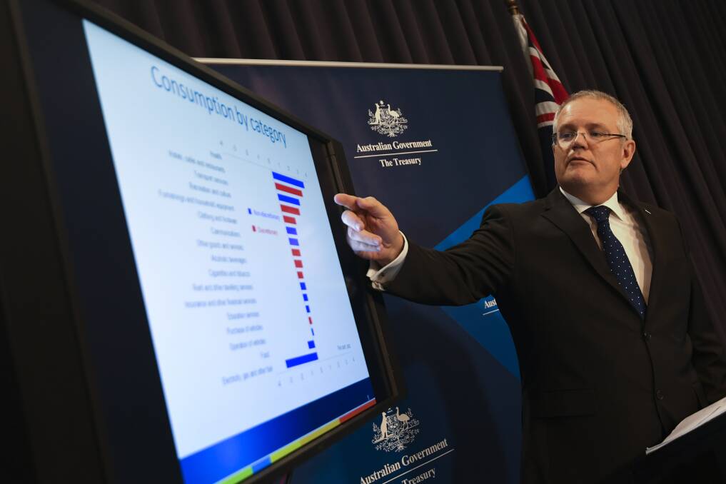 STILL OPTIMISTIC: Treasurer Scott Morrison is confident about growth in the future, despite lacklustre figures for last year. Photo: AAP Image/Lukas Coch