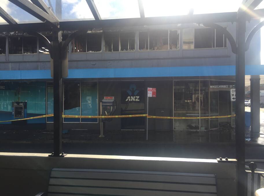 Following serious damage from Thursday night's fire on Bong Bong Street, the ANZ Bowral branch is on the hunt for a temporary location. Photo: Michelle Haines Thomas 