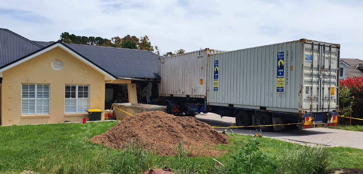 The semi-trailer crashed into the unoccupied Burradoo residence. Picture: FRNSW 