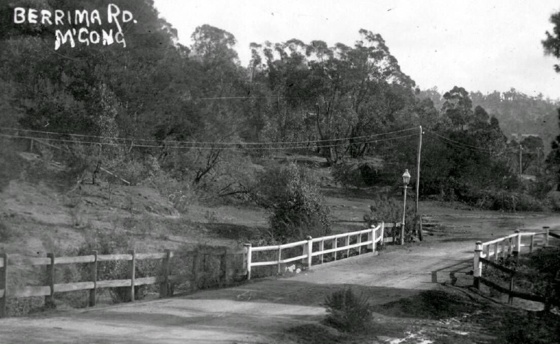DANGER ZONE: A tree fall on Berrima Road, Mittagong killed a youth and his horse near this bridge over Ironmines Creek, where now is located the Mittagong RSL Club carpark entrance. Photo: BDH&FHS.
