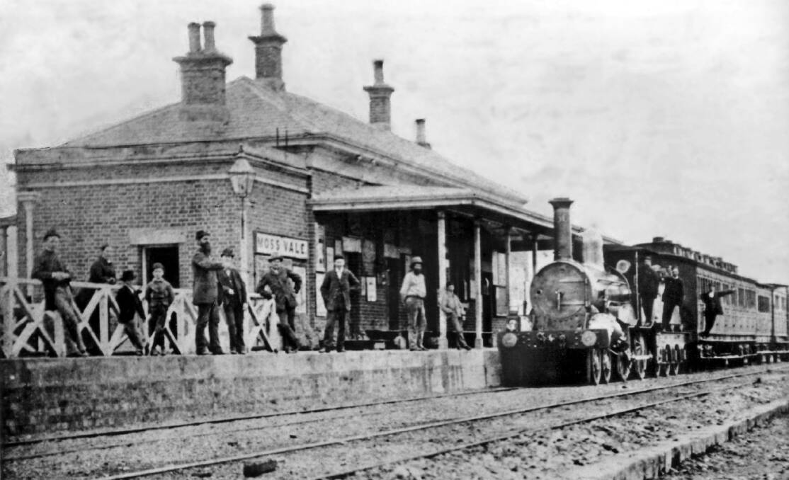 BRINGING PROGRESS: This photo, c1880, shows the railway station at Moss Vale as original built in 1867, known as Sutton Forest Station until 1877. Photo: BDH&FHS.
