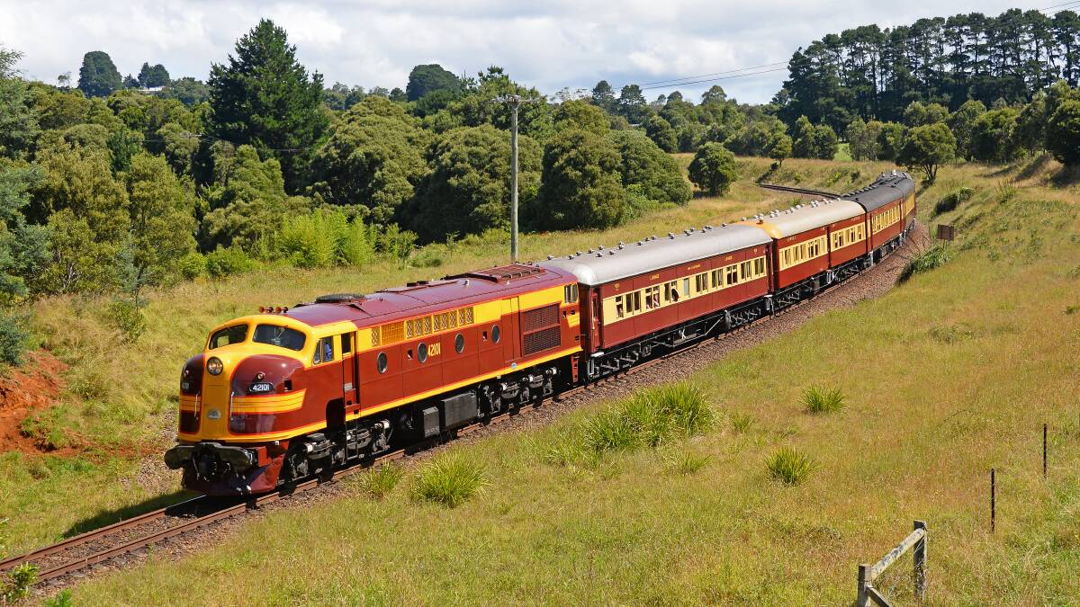 ON TRACK: Heritage diesel-electric locomotive 42101 hauling the ‘Cockatoo Run’ on its return trip to Sydney from Robertson and Moss Vale in 2016.