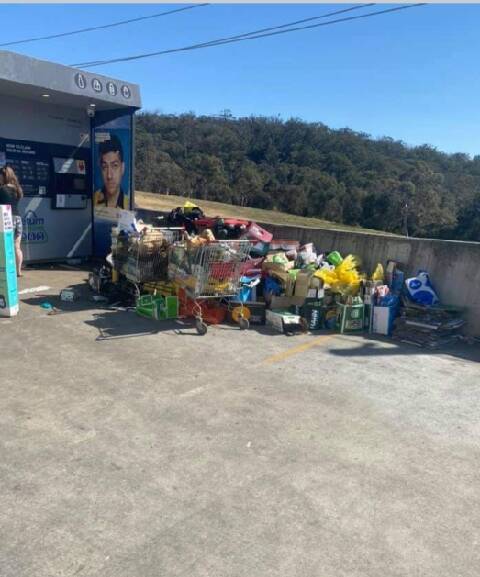 The Mittagong return and earn facility recently, surrounded by piles of rubbish. Photo: supplied 
